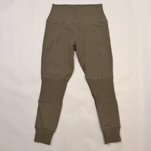 Alo Leggings Womens Small Green High Waist Jogger Cuff Ankle Yoga Gym Athletic